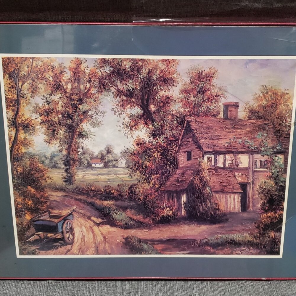 Set Of 4 Rustic Cottage Scene 15.50" x 11.50" Heavy Duty Cork Backed Placemats